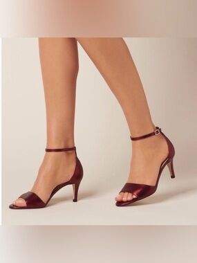 L.K. Bennett Omya Metallic Bordeaux Sandals Size IT 42/10